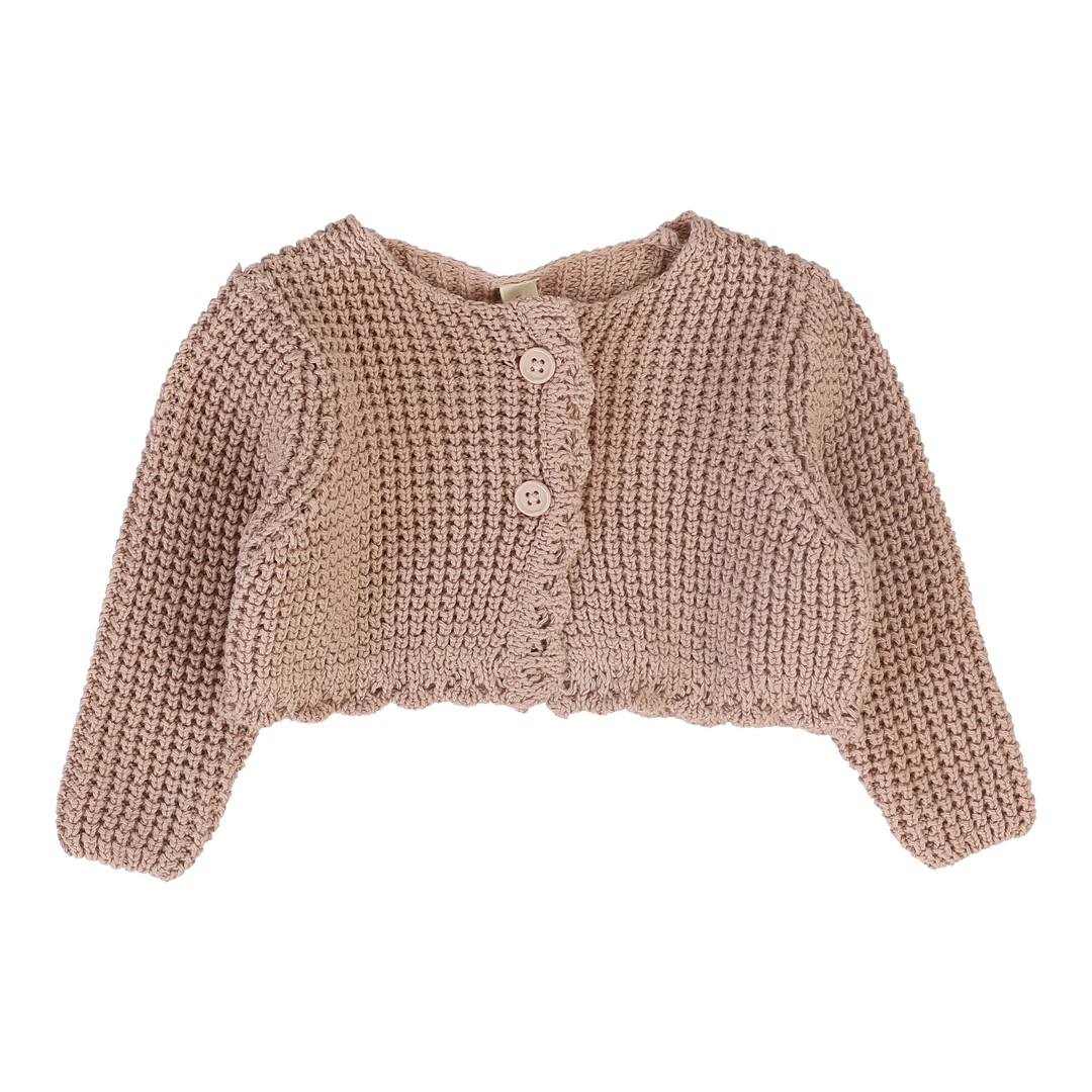 Chunky Knit Shrug-Classic-Dusty Pink