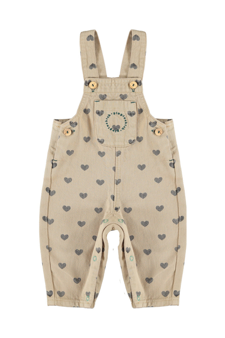 BM2608.B DUNGAREES - BEIGE W/ BLACK HEARTS