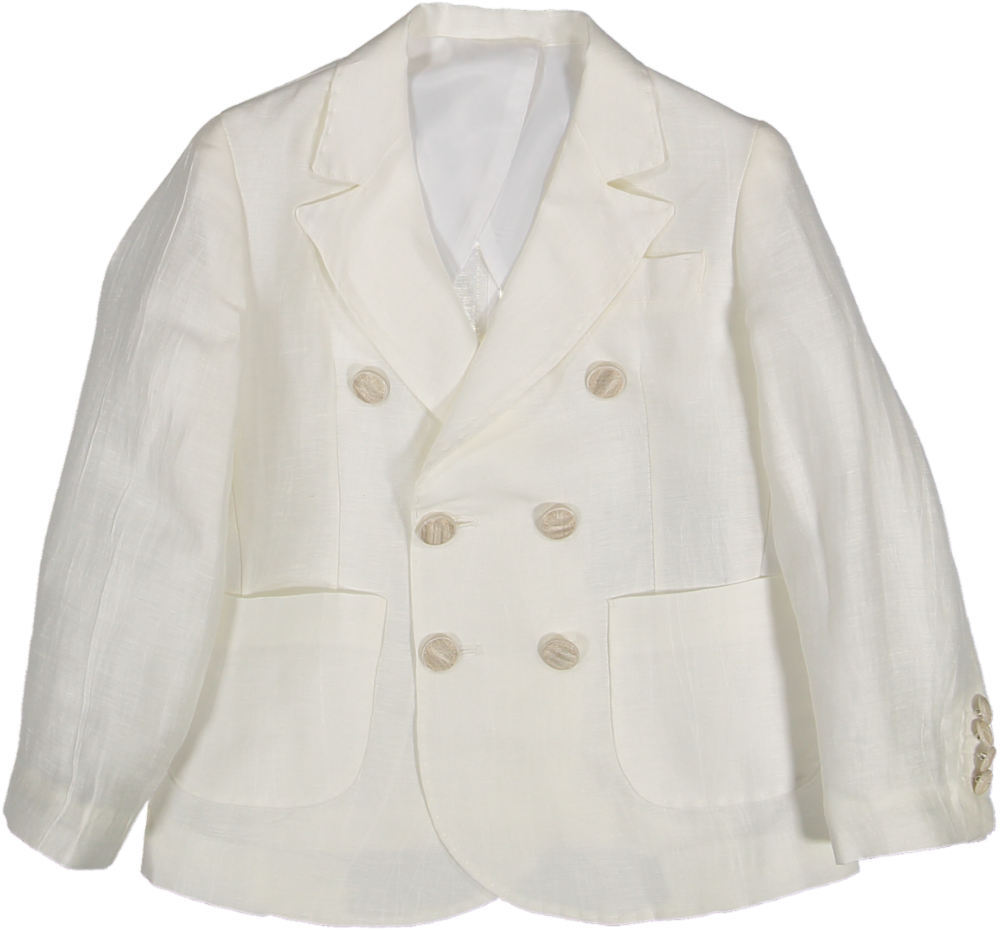 EGC1102-DOUBLE BREASTED BLAZER-Bianco/Beige