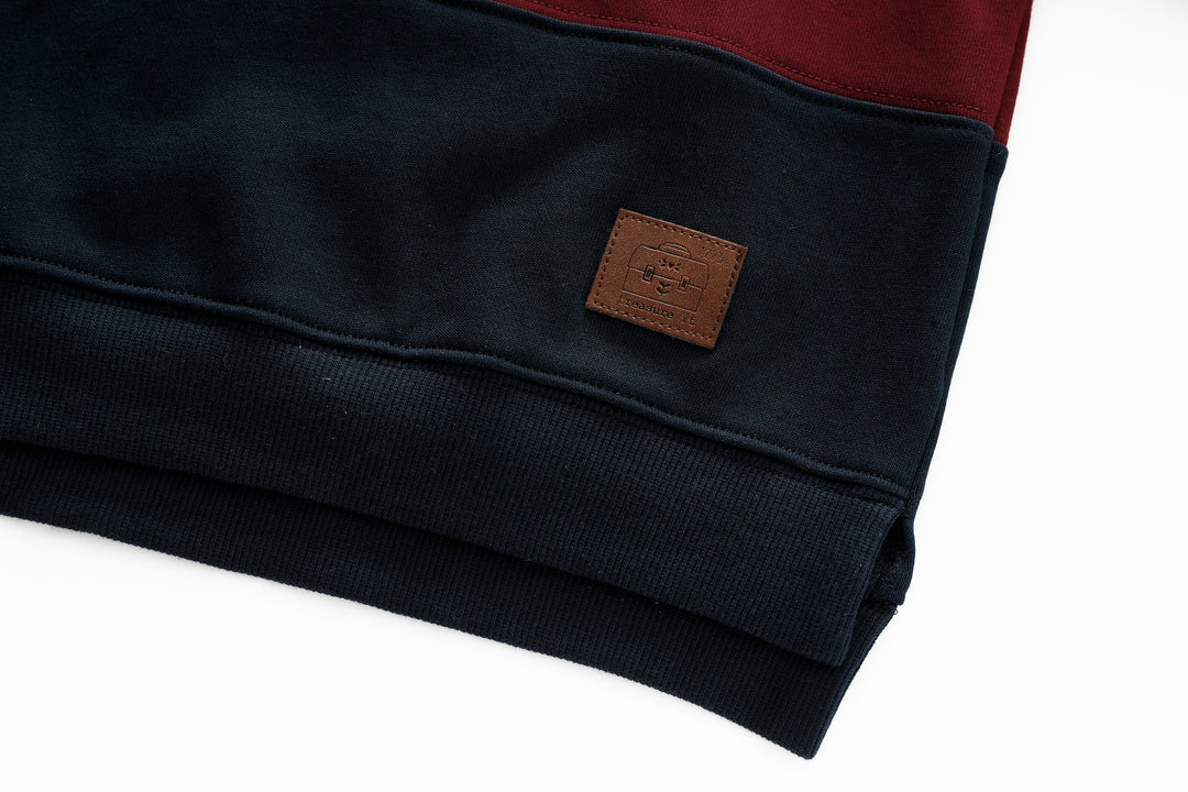 BOLD STRIPED POLO-BURGUNDY STRIPED