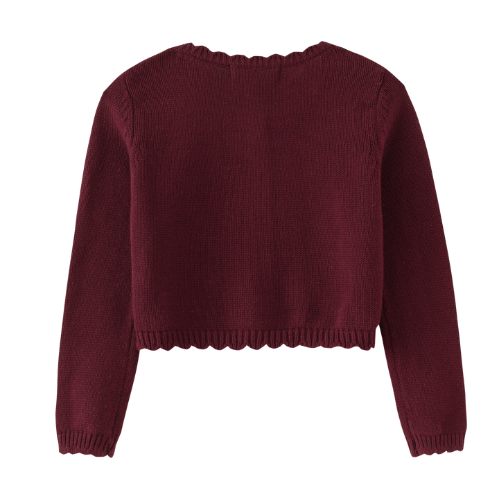 BUTTON FRONT CARDIGAN-BURGUNDY