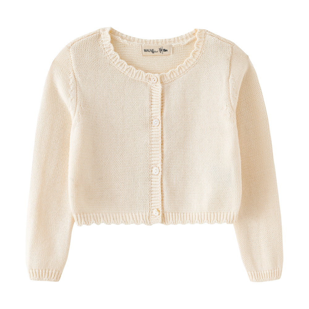 BUTTON FRONT CARDIGAN-CREAM