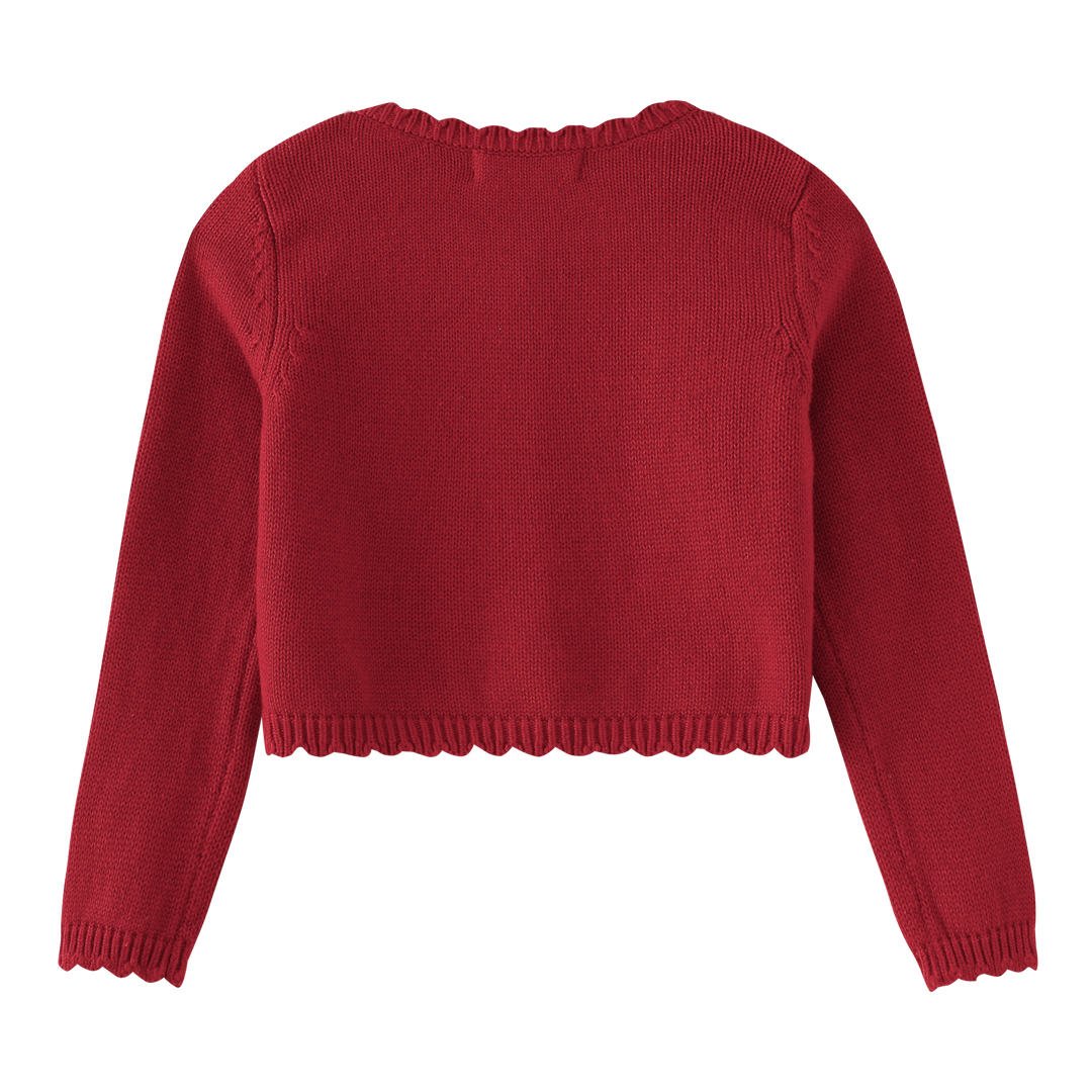 BUTTON FRONT CARDIGAN-RED