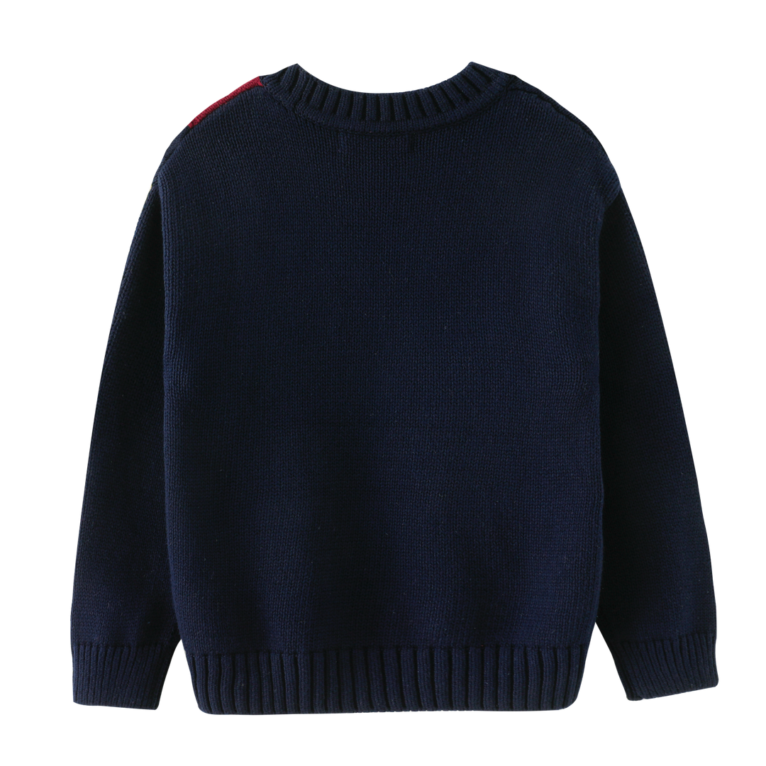 SINGLE STRIPED SWEATER-NAVY
