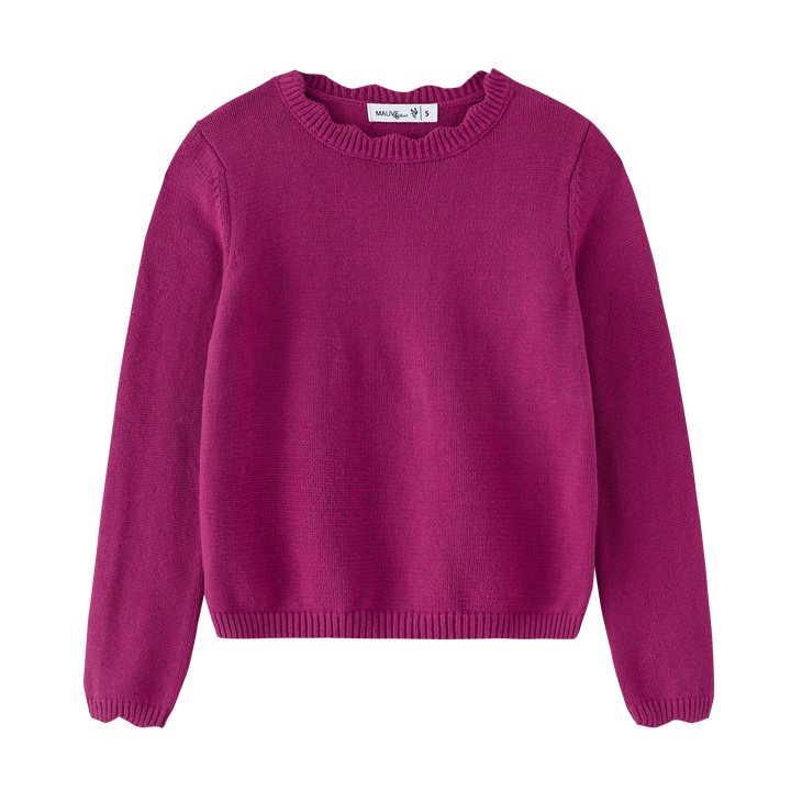 SCALLOPED SHABBOS SWEATER-MAGNETA