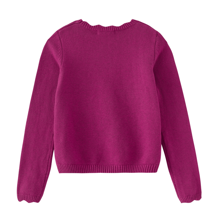 SCALLOPED SHABBOS SWEATER-MAGNETA