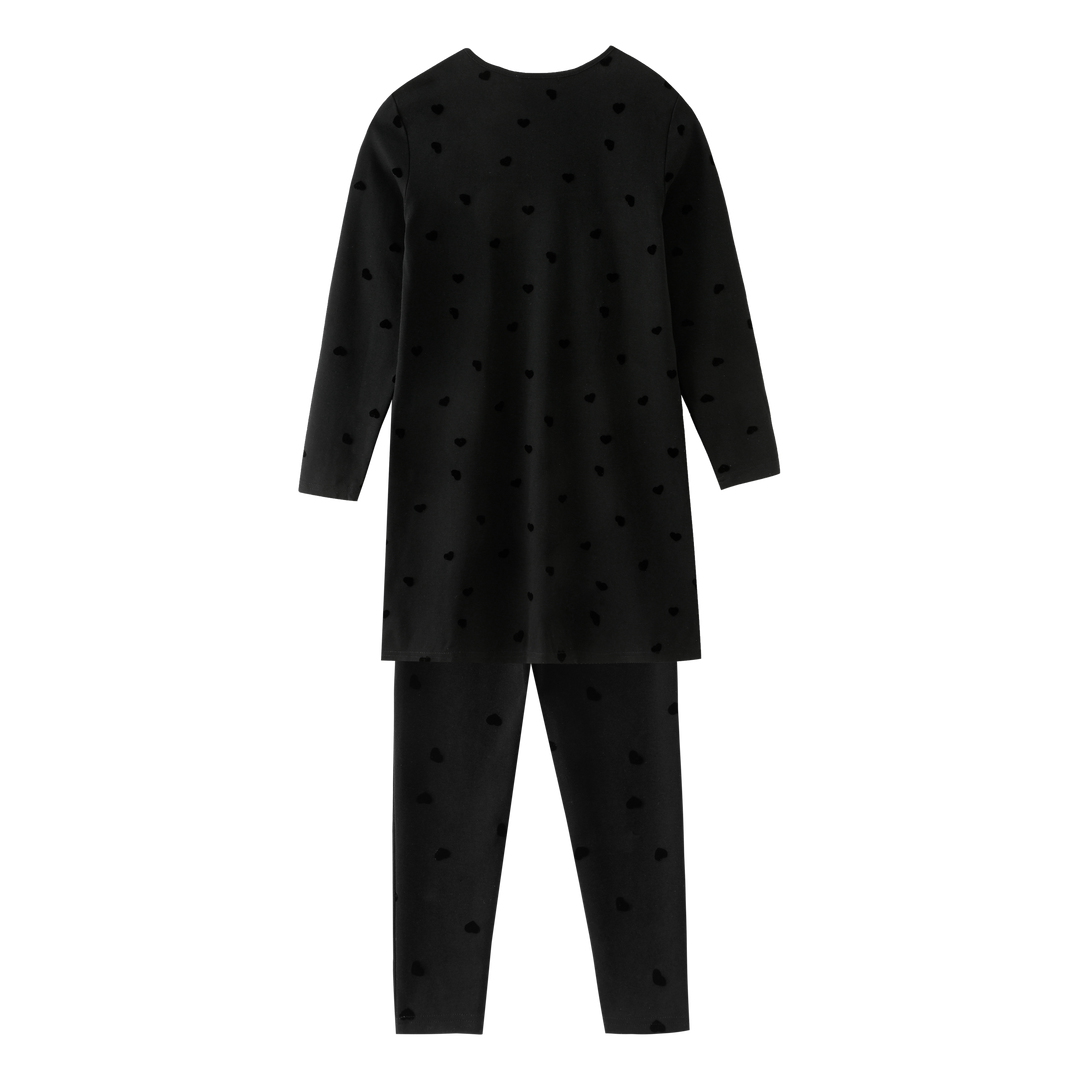 HEART NIGHTSHIRT-BLACK