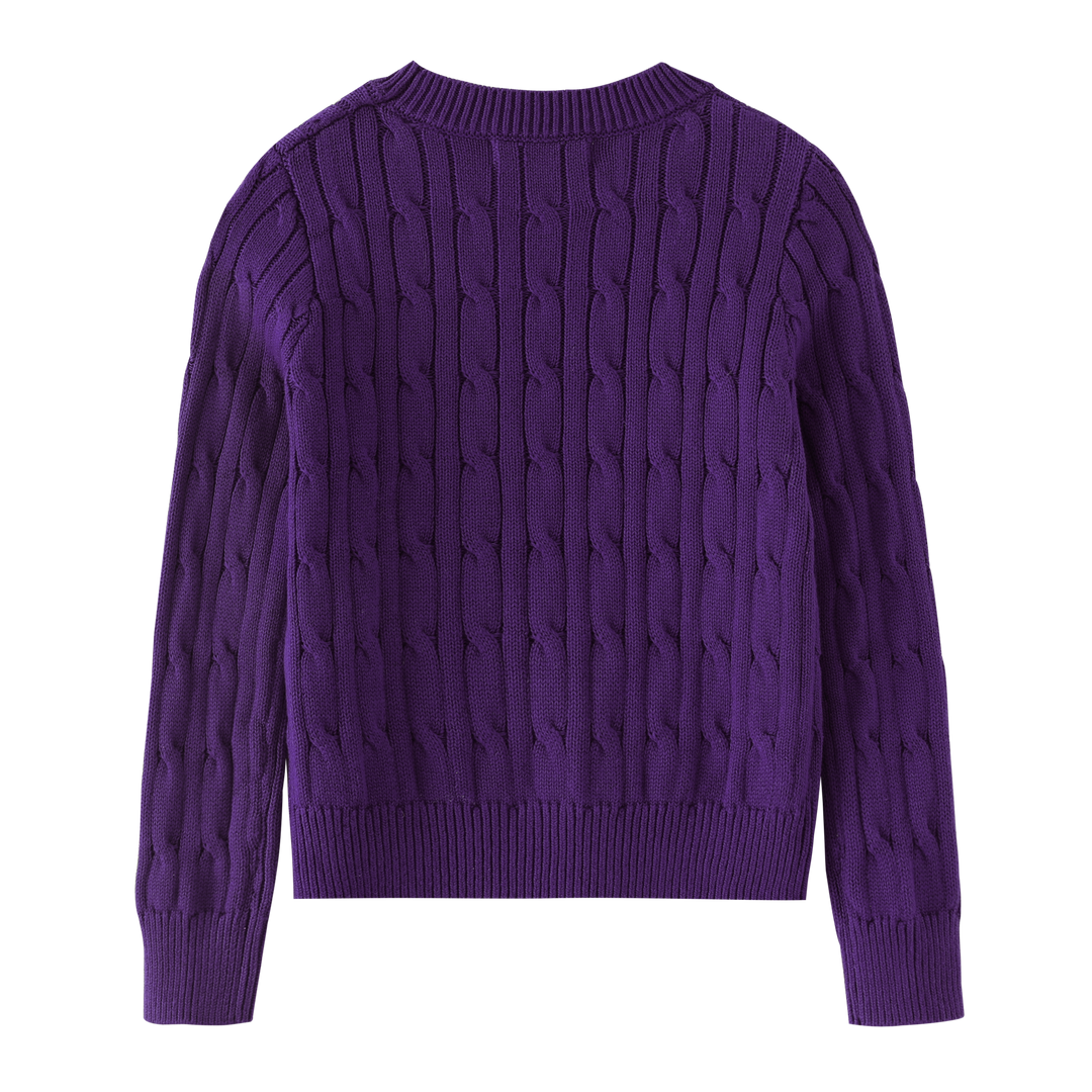 CABLE SWEATER-PURPLE