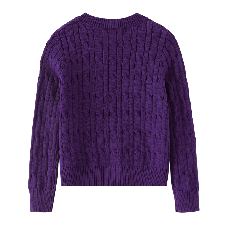 CABLE SWEATER-PURPLE
