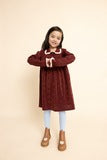F11125-Olive Dress-Dark Cranberry Glitter