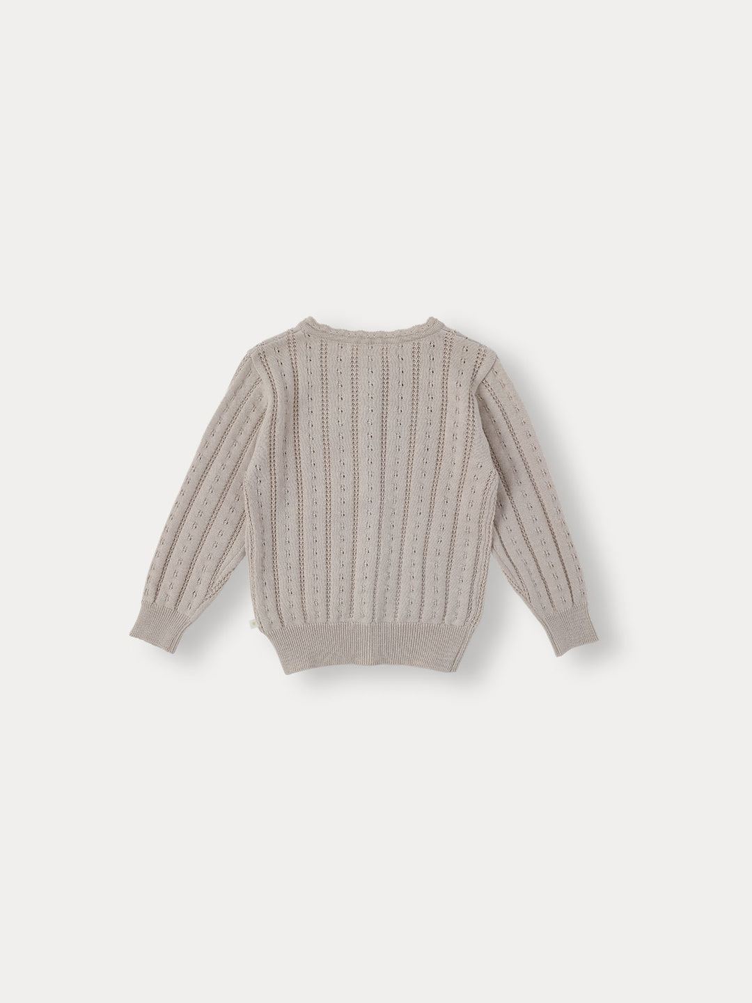 BNC26SCR09 FLUTTER EYELET KNIT CARDIGAN - INDI PINK