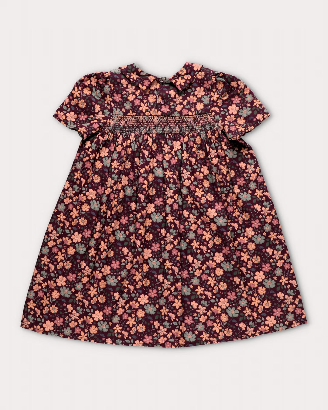FC-FW26-00016 ERIKA DRESS SHORT - SATIN GARDEN FLOWER PLUM