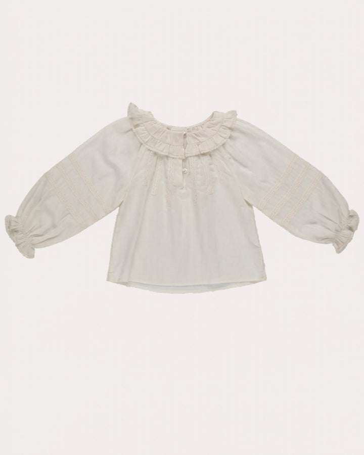 FD-FW26-00011 CECILE BLOUSE LARGE - SWISS DOBBY ECRU