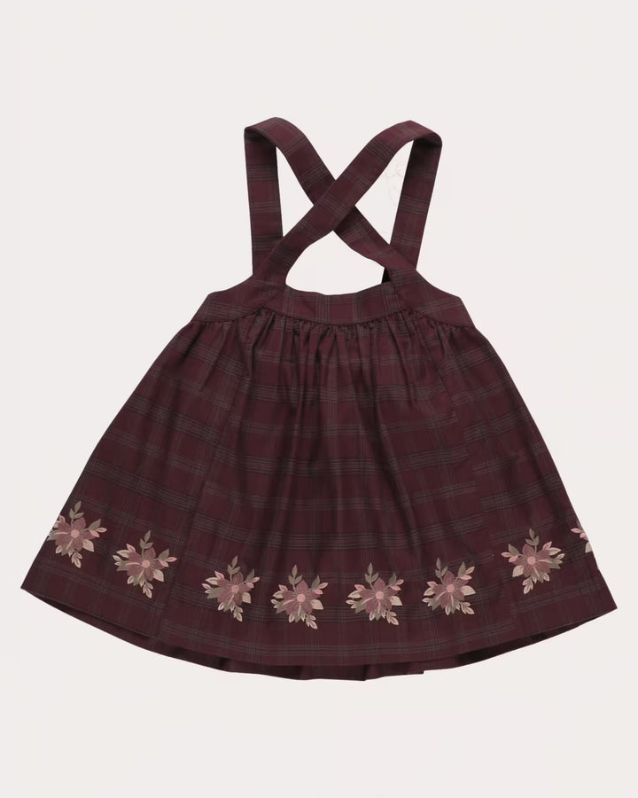 FB-FW26-00003 ANNIE SKIRT LONG - YARN-DYED CHECKS PLUM