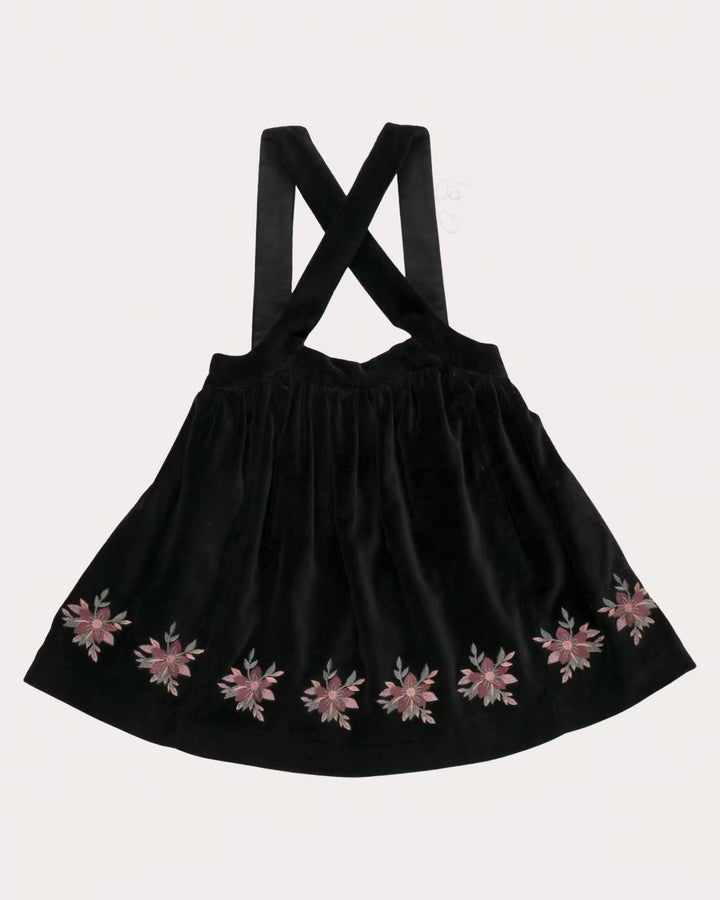 FB-FW26-00005 ANNIE SKIRT LONG - VELVET VELOURS BLACK