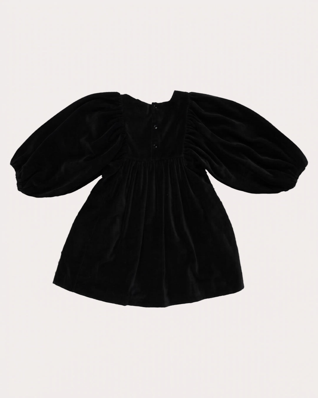 FB-FW26-00007 BELLE DRESS SHORT - VELVET VELOURS BLACK