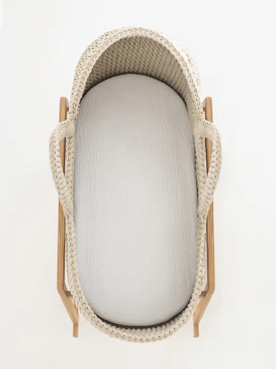 Baby Moses Basket Standart with Round Hood / With Mattress / Color Ecru