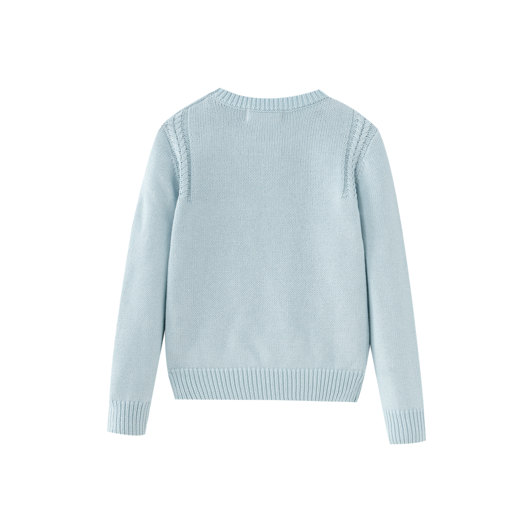 SWEATER WITH SHOULDER TRIM-BLUE