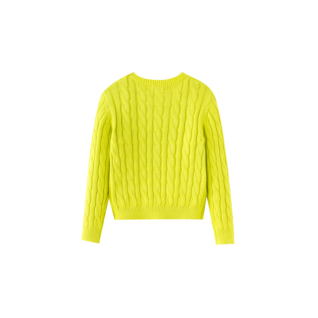 CABLE SWEATER-YELLOW