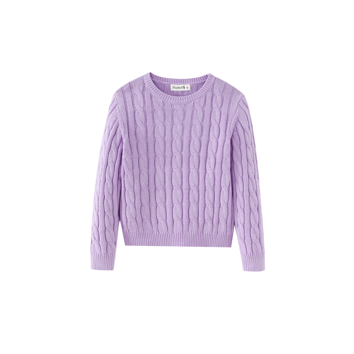 CABLE SWEATER-LAVENDER