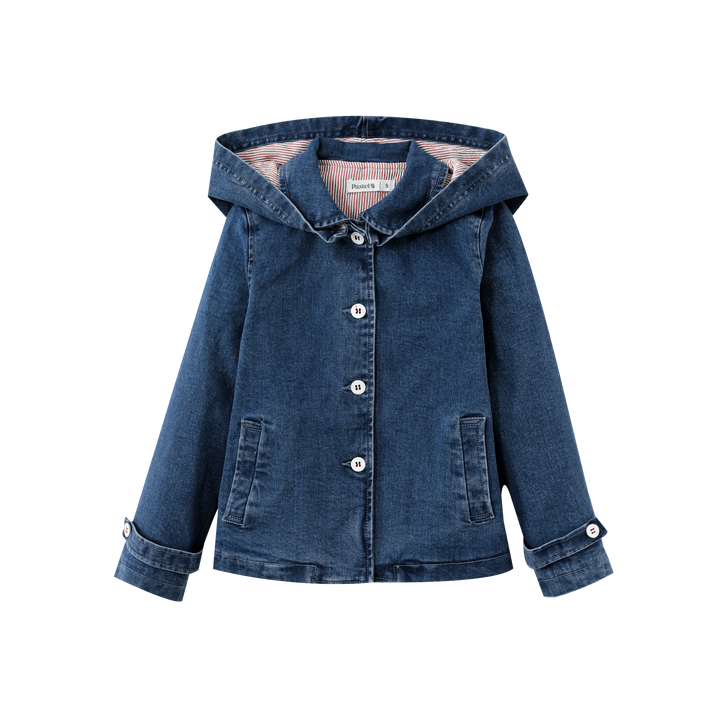 DENIM HOODED JACKET-DENIM