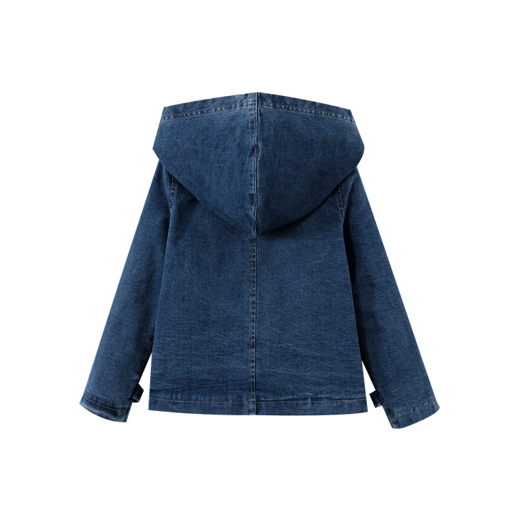 DENIM HOODED JACKET-DENIM