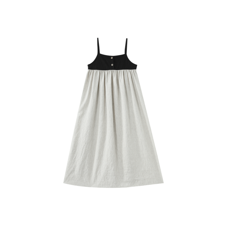 COLORBLOCK MAXI JUMPER-STONE/BLACK