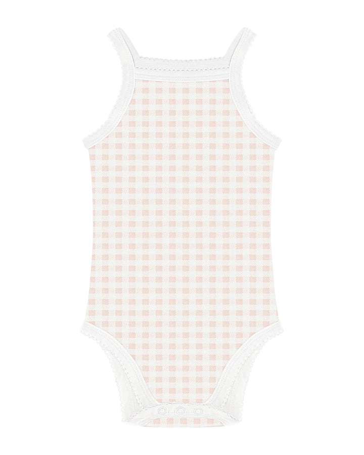 Girls Gingham Sleeveless Undershirts