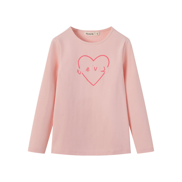 PINK T-SHIRT WITH HEART-LIGHT PINK
