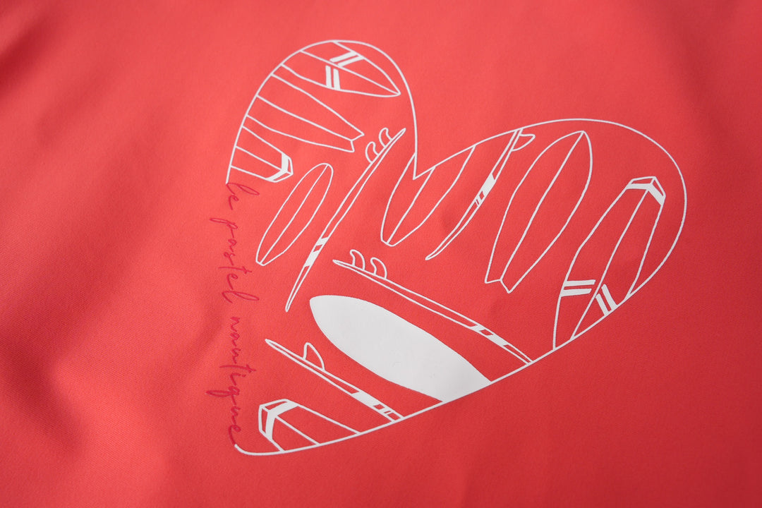 CENTER HEART SWIM DRESS-CORAL