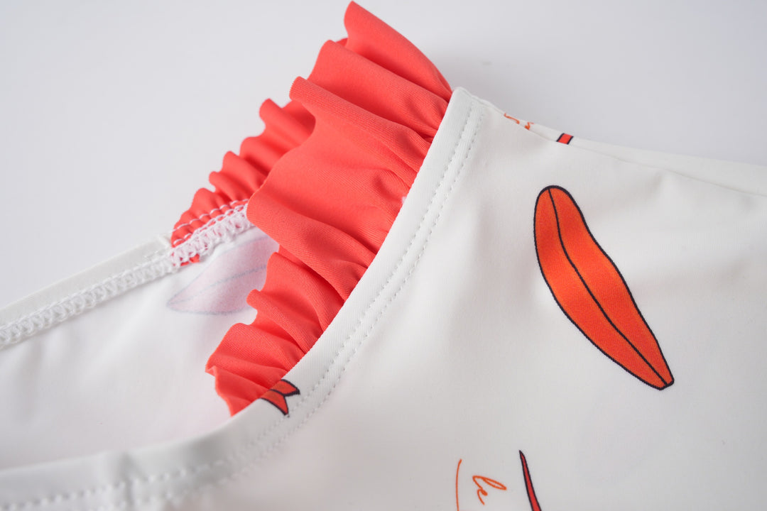 SURFBOARD PRINT BATHING SUIT-CORAL MULTI