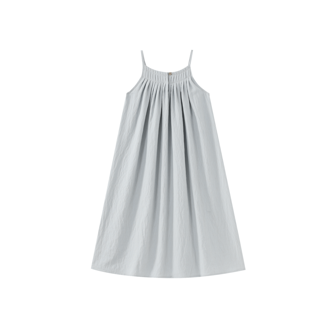 GATHERED MAXI JUMPER-BLUE