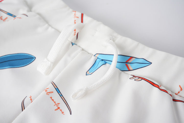 SWIM PANT WITH TIE-AQUA MULTI