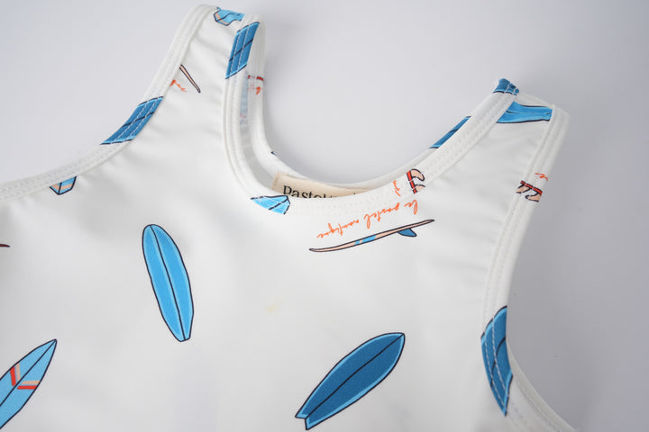 SURFBOARD PRINT SWIM TANK-AQUA MULTI