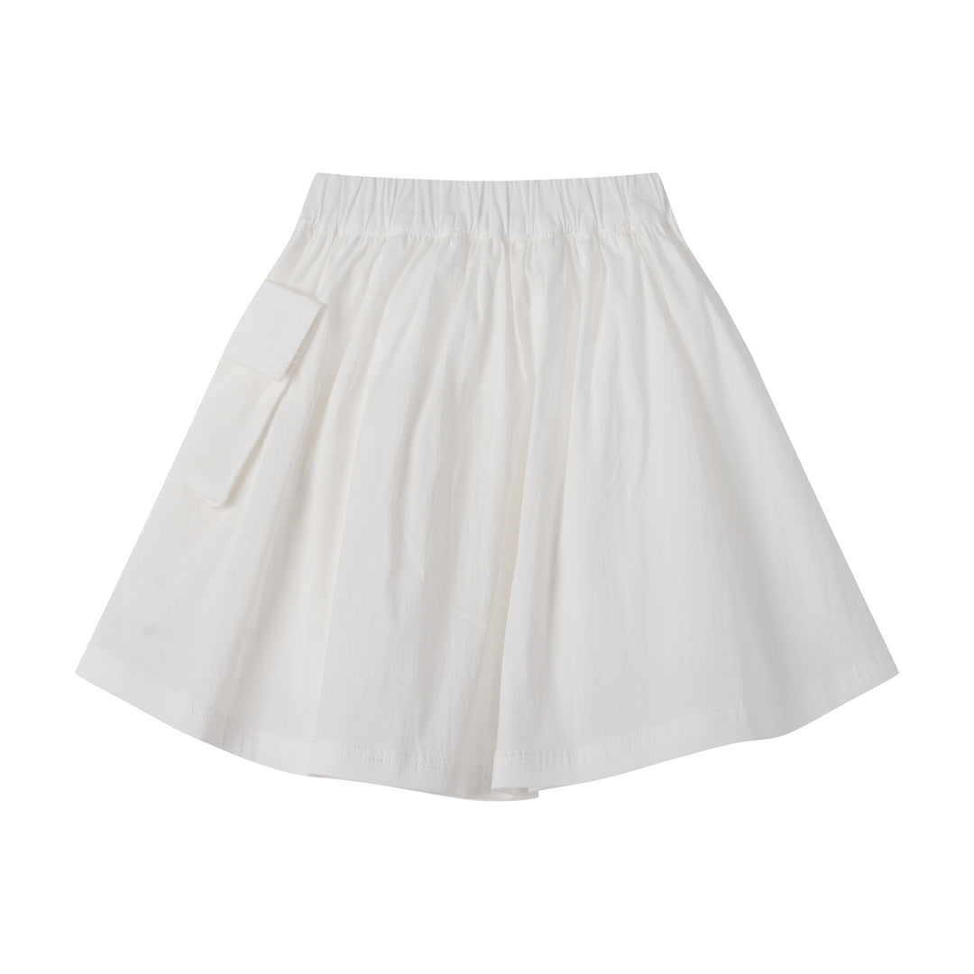 UTILITY POCKET SKIRT-WHITE