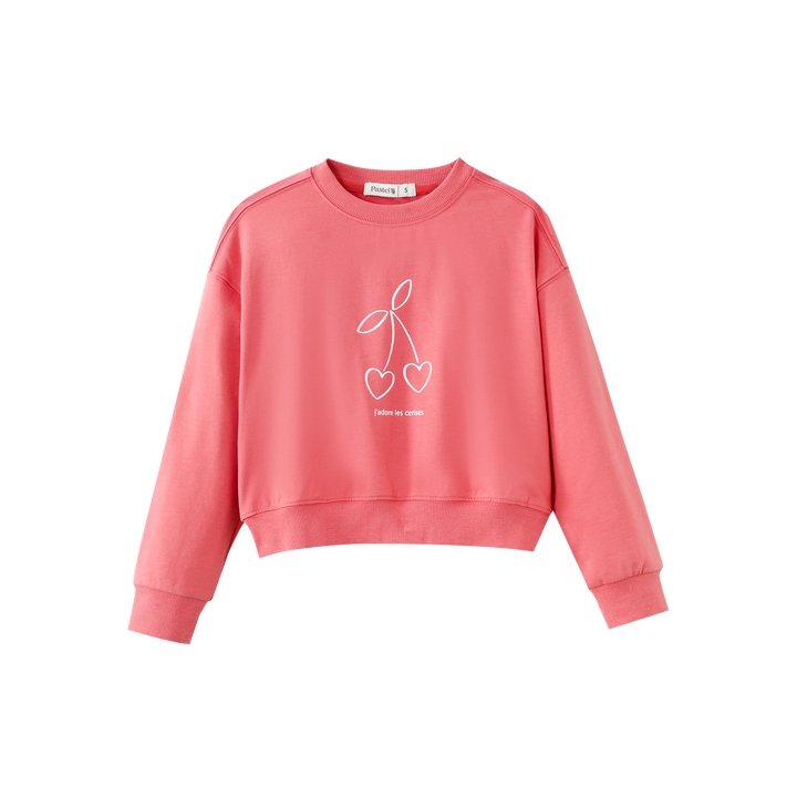 CHERRY STEM SWEATSHIRT-PINK
