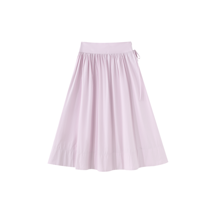 MIDI CIRCLE SKIRT WITH SIDE TIE-LAVENDER