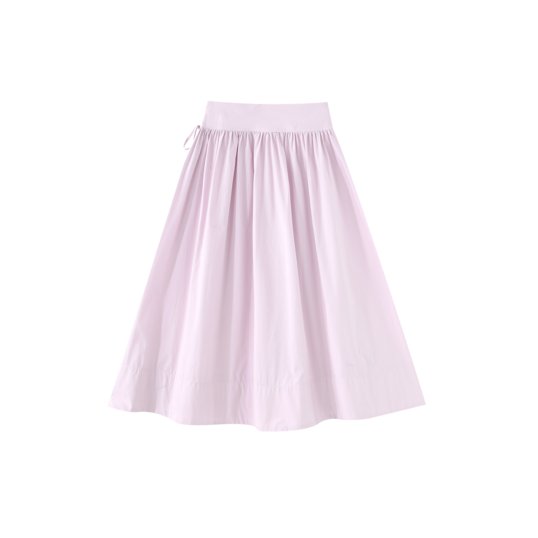 MIDI CIRCLE SKIRT WITH SIDE TIE-LAVENDER