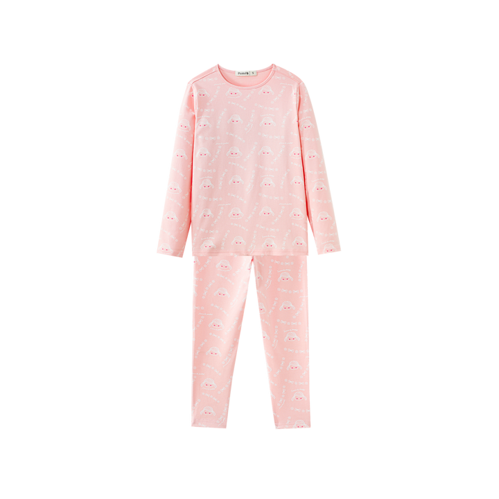 GIRLIE PRINTED PAJAMA-LIGHT PINK