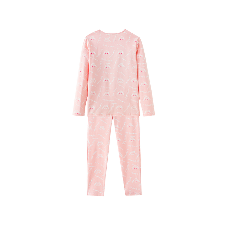 GIRLIE PRINTED PAJAMA-LIGHT PINK