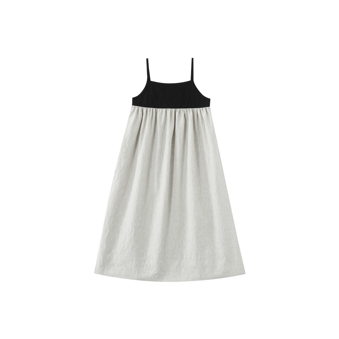 COLORBLOCK MAXI JUMPER-STONE/BLACK