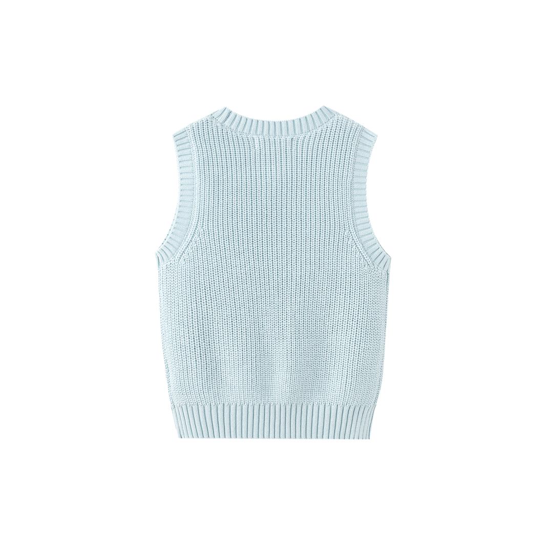 BOYS KNIT VEST-BLUE