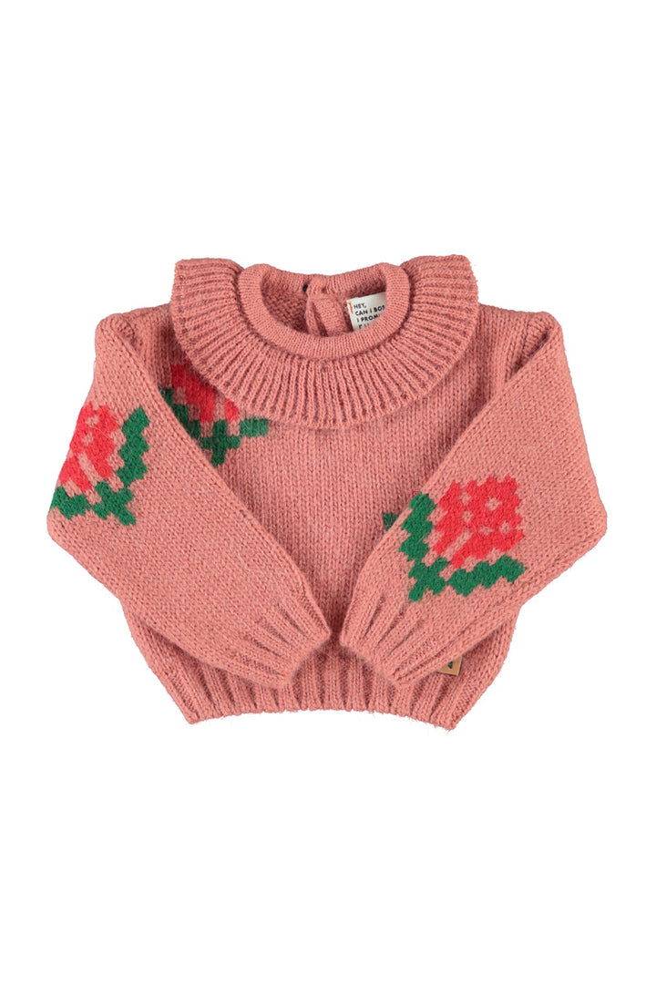 TRC2609A.B JACQUARD SWEATER W/ COLLAR