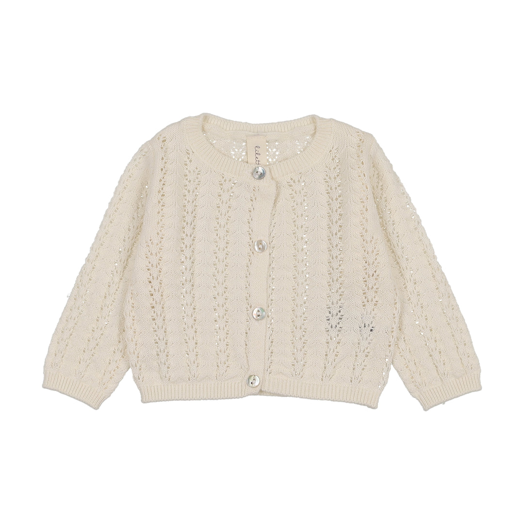 Crochet Knit Shrug-Cream