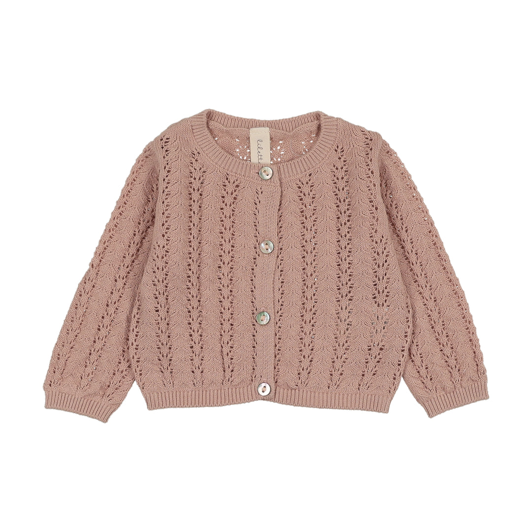 Crochet Knit Shrug-Dusty Pink