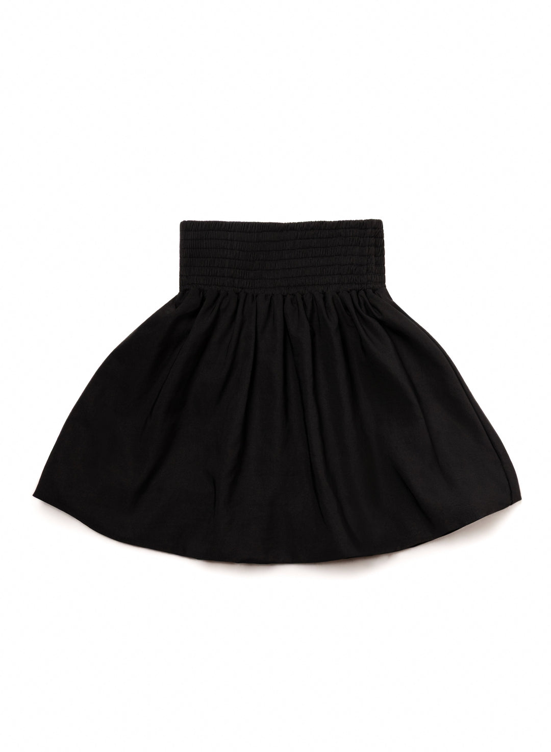 Black Smocked Bubble Skirt
