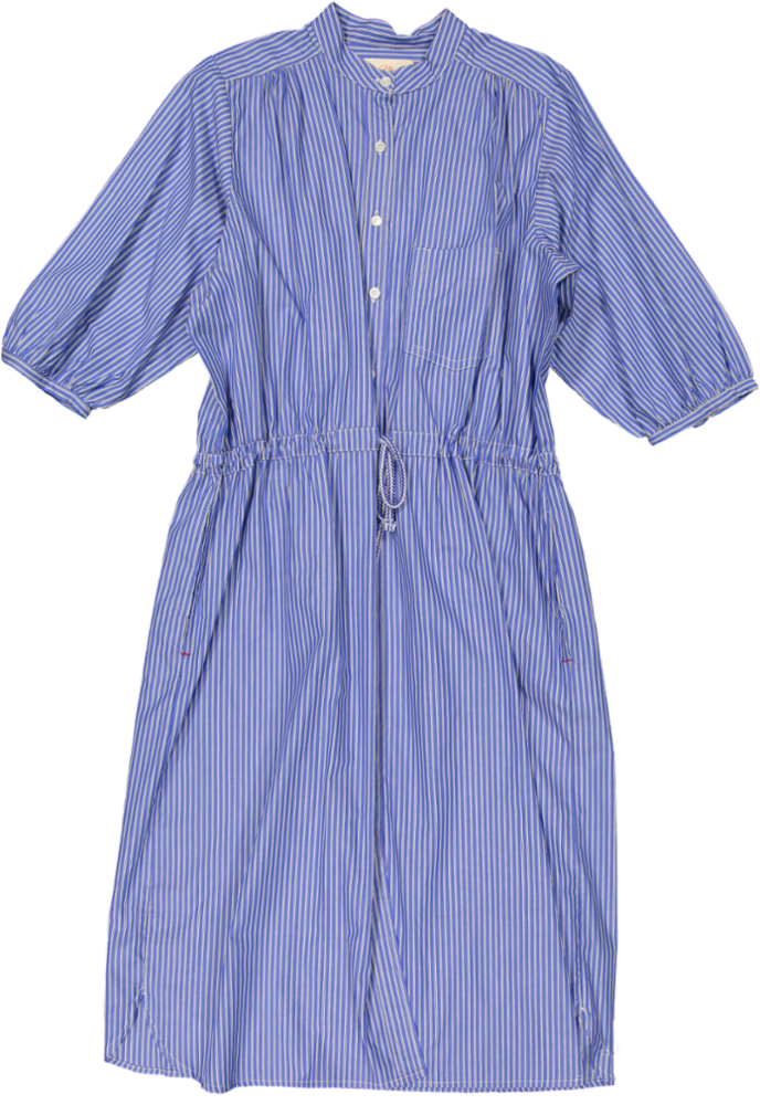 MADRID W COT STRIPE WOVEN DRESS GIRLS - 106 BLUE