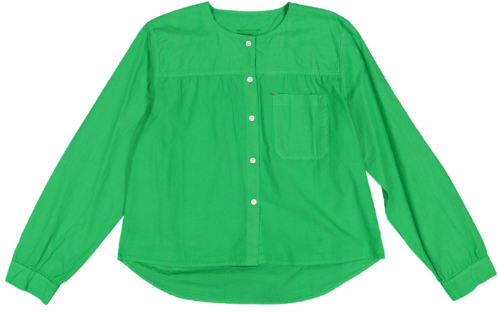 PALMA W UNI WOVEN SHIRT GIRLS - 120 GREEN