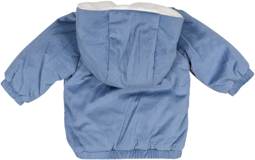 23563-Fur lining Corduroy Lightweight Jacket-Mid Blue