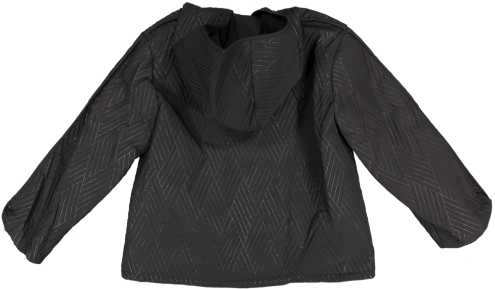 23597-Pocket Quilted Lightweight Jacket-Black